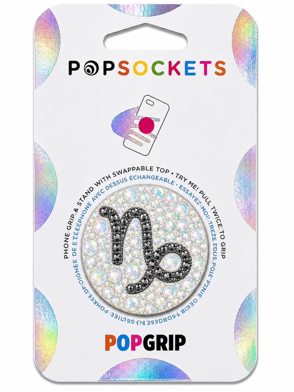 Luxe Crystal Capricorn ♑️ Theme Diamonds PopSocket Phone Holder Grip New
